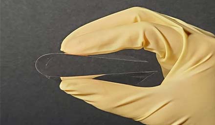 A Breakthrough for the Foldable Glass: Curvature Radius of 1mm, Thickness of 100μm